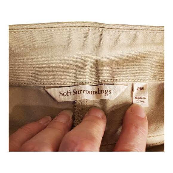 SOFT SURROUNDINGS SZ MP Khaki Beige Soft Essential™ Superla Slim Leg Crop Pants - Picture 9 of 11